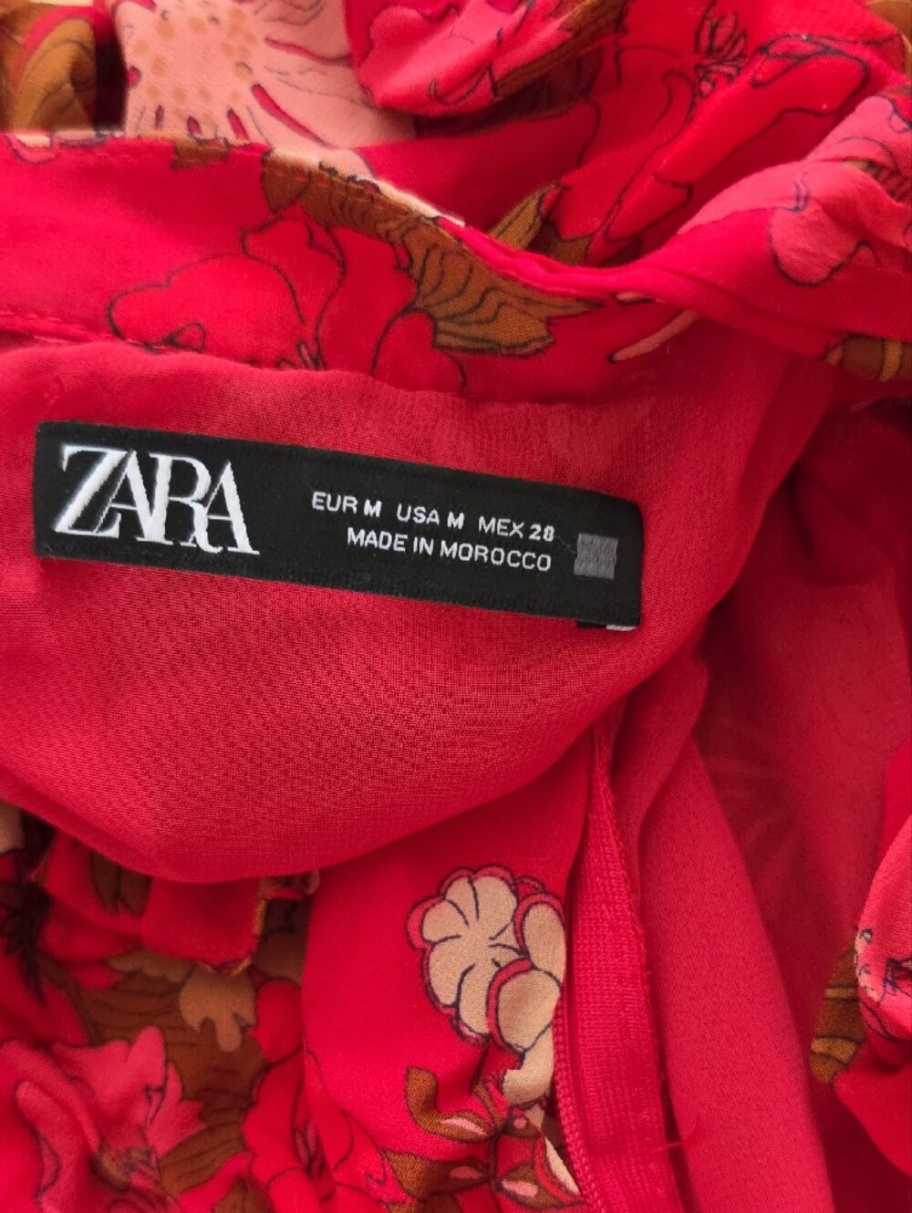 Zara Red Floral Mini Dress - Picture 2 of 3